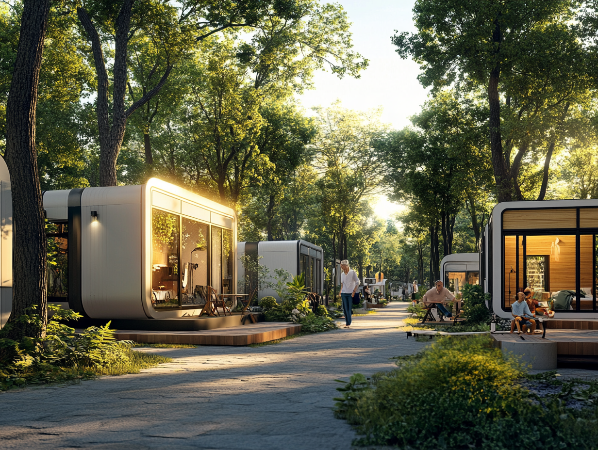 Tiny-House-Siedlung als genehmigter Standort für die Vermietung